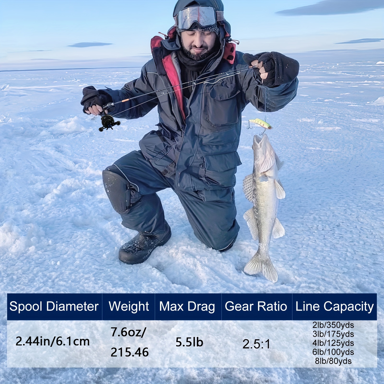 Solid Color Ice Fishing Reel 3+1bb Aluminum Alloy - Temu Canada