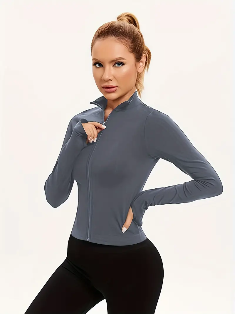 Women's Activewear: Breathable Zipper Jacket Sports Yoga Top - Temu