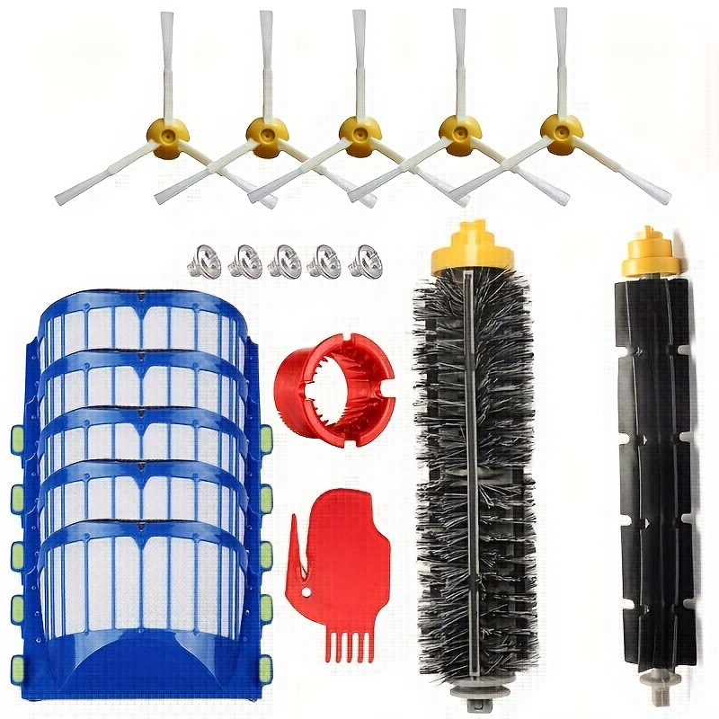  LOVECO Replacement Accessories Kit for iRobot Roomba 600 Series  694 692 690 680 660 665 651 650 614 & 500 Series 595 585 564,6 Filter,6  Side Brush,3 Pairs Bristle and Flexible Beater Brush : Home & Kitchen