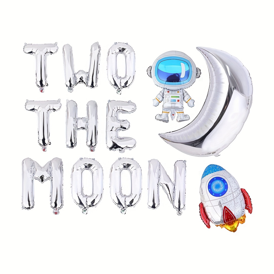13 бр. сребрист TWO THE MOON астронавт и балон - Temu Bulgaria