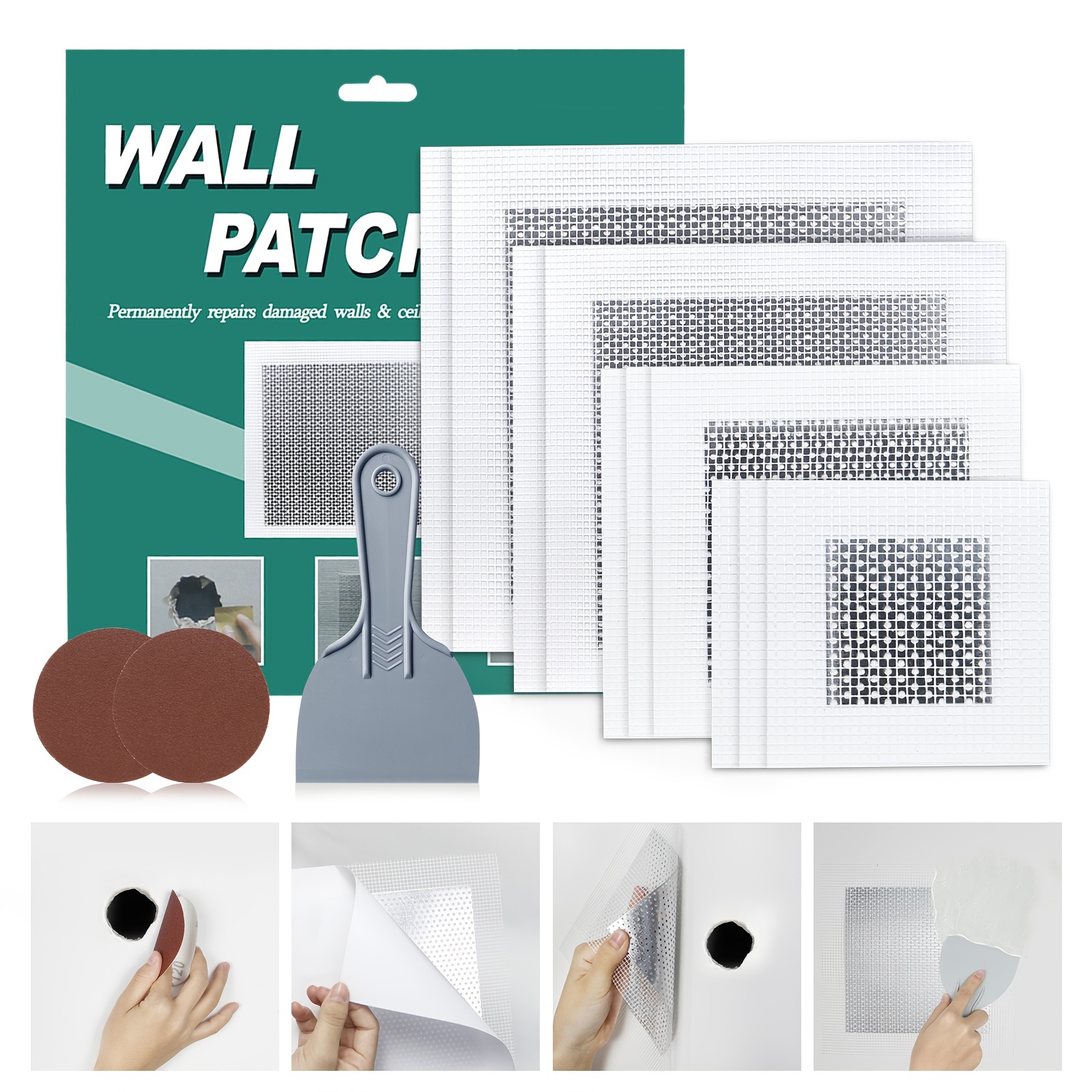 Drywall Repair Kit Dry Wall Patch Kits Wall Repair Patch Kit - Temu