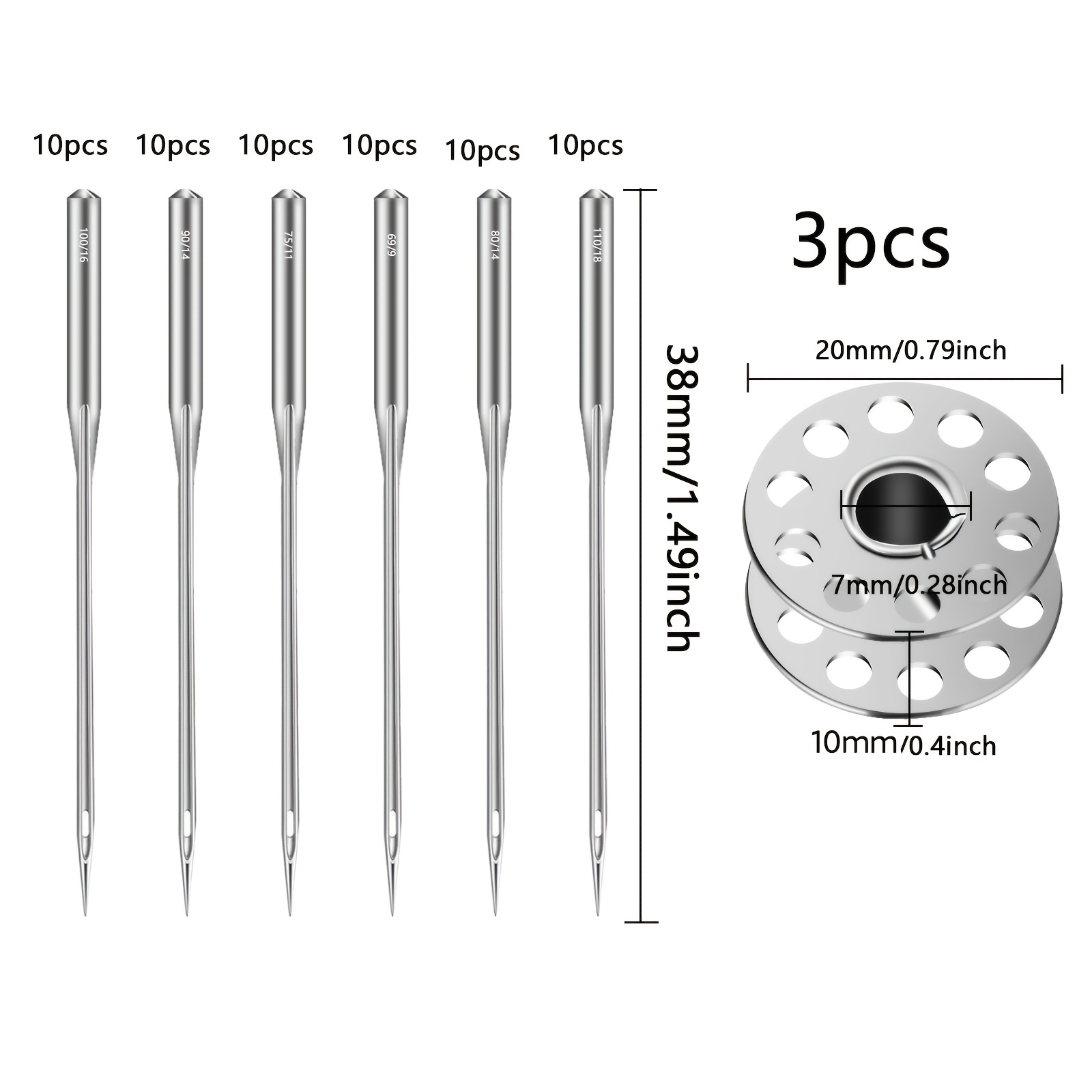  10Pcs Triangle Sewing Needles Large Eye for Fabric-Sewing  Needle for Leather-Sewing Needles for Sewing Machine-Sewing Needle for  Thick Fabric-Leather Accessories Crafts (Small)
