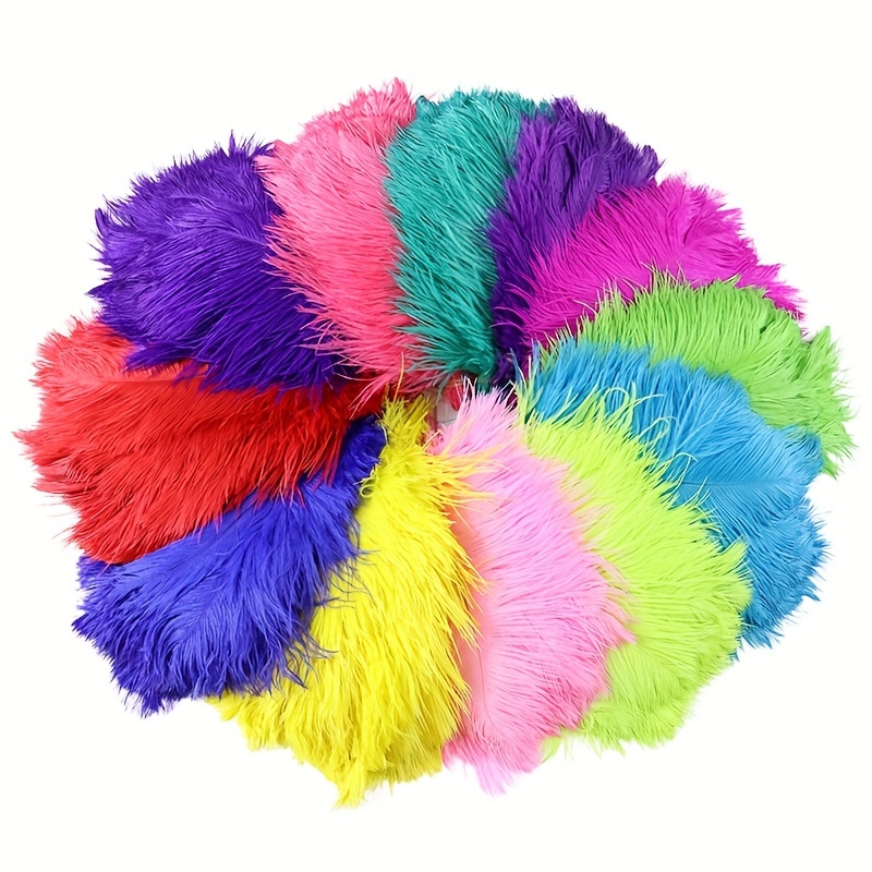 Jutom 120 Pcs Mardi Gras Feathers for Crafts 14-16 Inches Green Gold Purple  Natural Ostrich Feathers Bulk Colorful Mardi Gras Feathers Decorations for