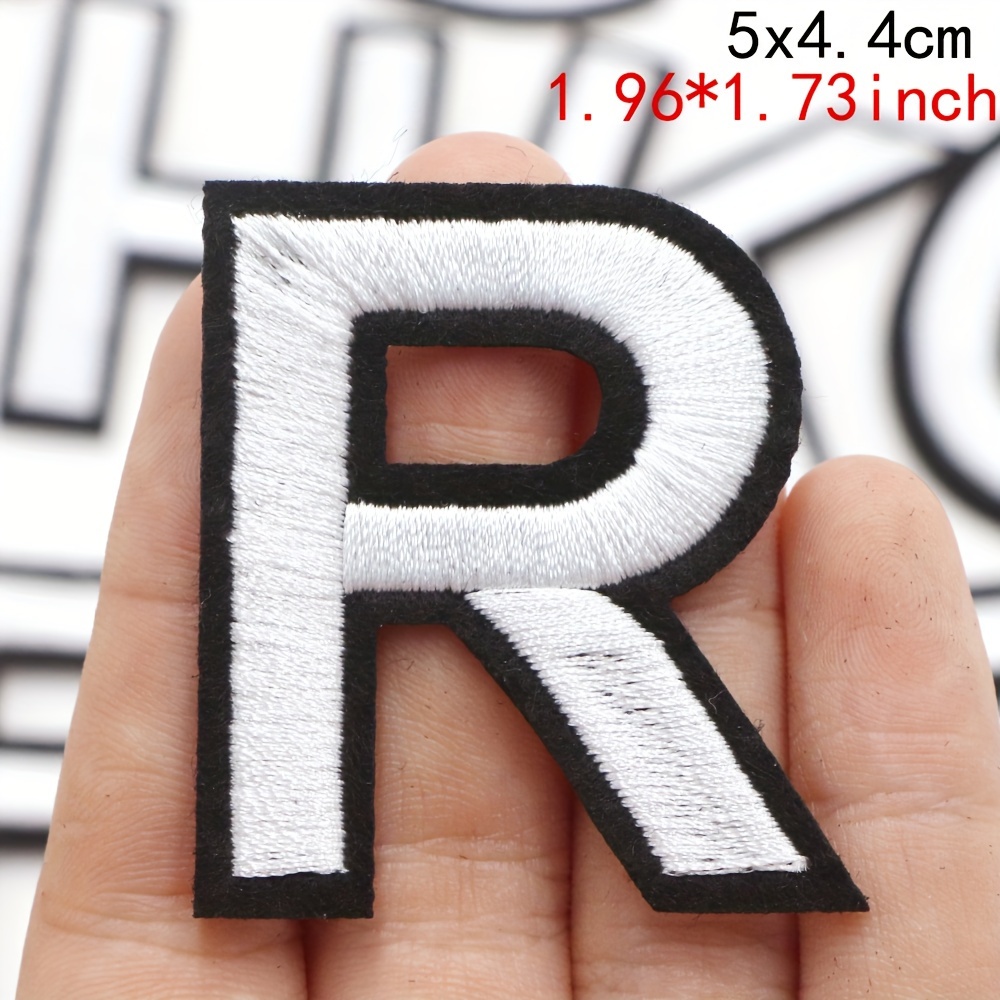 Letter R TR-12249 - Parches bordados de letras termoadhesivas de 3 pulgadas  con pegamento en la parte posterior, parches de apliques del alfabeto para