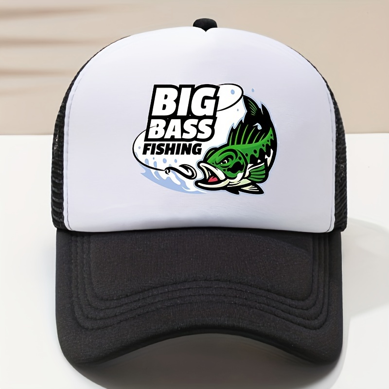 Big Bass Print Baseball Trendy Fishing Graphic Unisex - Temu