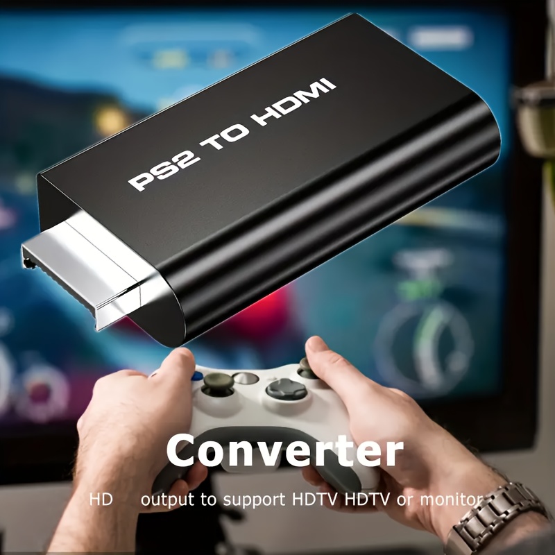 Mcbazel HDMI Adapter for PS2/PS1, PS1/PS2 to HDMI Adapter Converter Support  4:3/16:9 Screen Aspect Rtio Switch and Switching 480p/720p Resolution