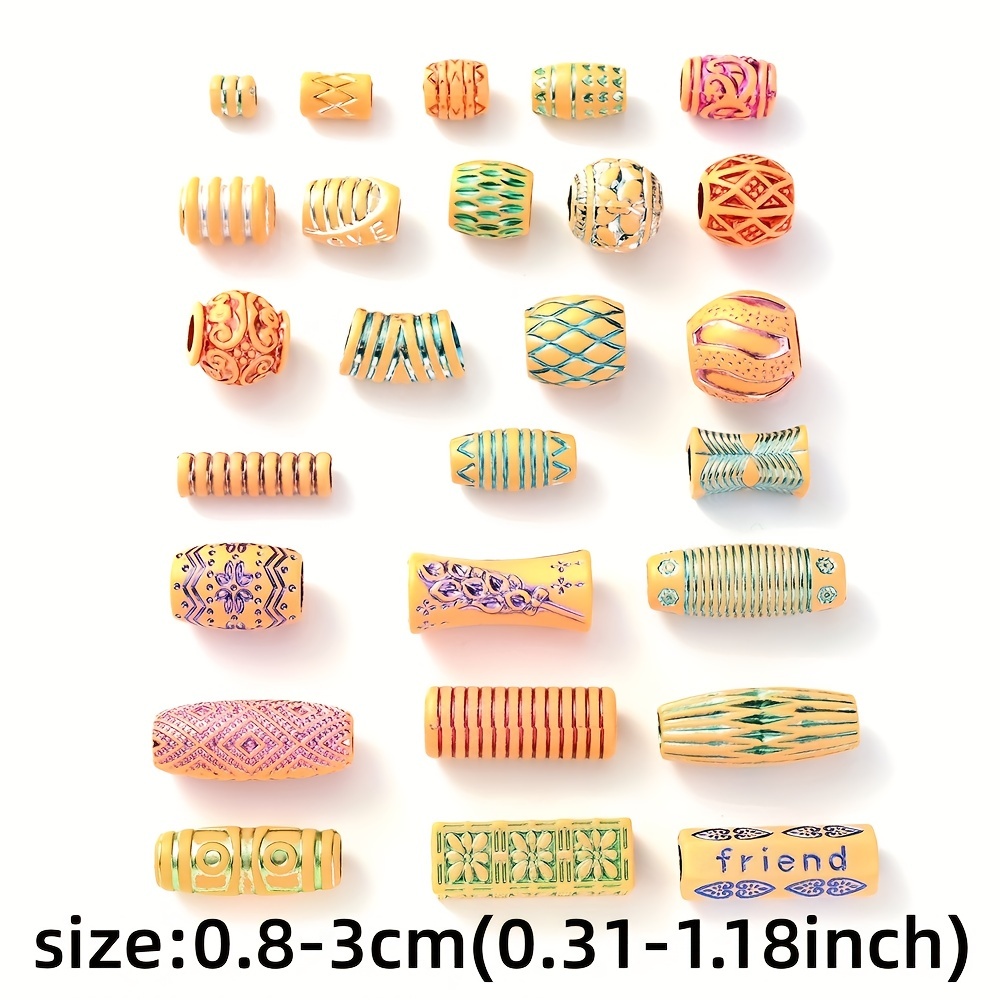 Bag Random Mix Colorful Acrylic Hair Beads For Braids - Temu