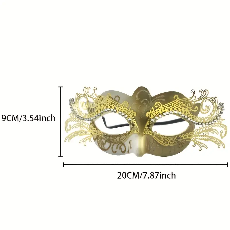 Máscara Mascarada Metal Decoración Diamantes Imitación - Temu