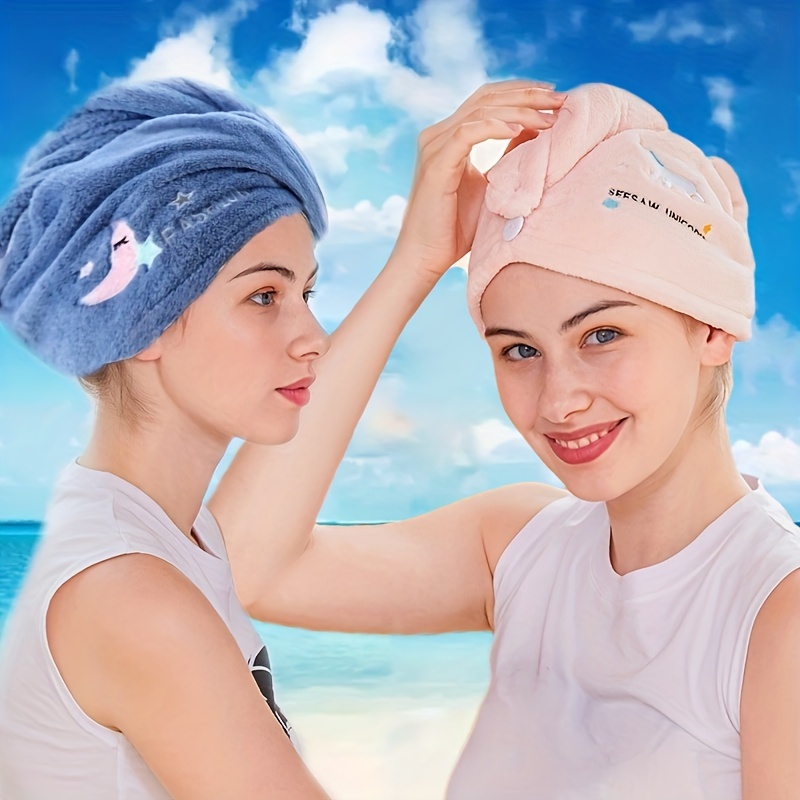 Acquista Cuffia da doccia magica in microfibra Asciugamano da ricamo  Cappelli da bagno Cuffia per capelli asciutti Asciugatura rapida morbida per  testa di turbante da donna