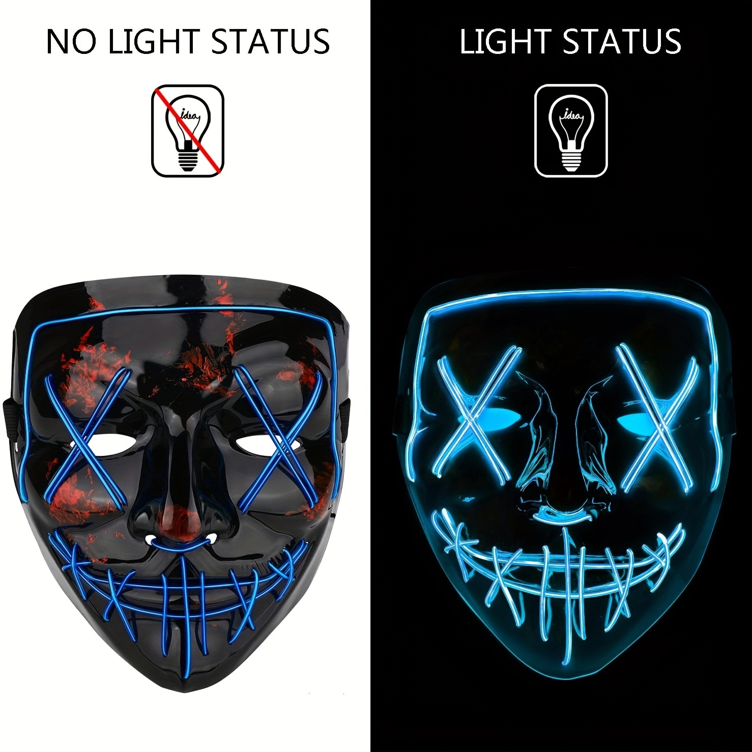 Spooky Light Up Anonymous Mask - Mounteen