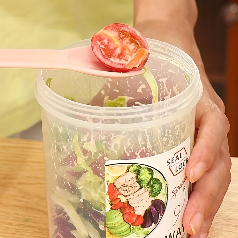 1pc, Salad Cup, Salad Meal Shaker Cup, Plastic Healthy Salad