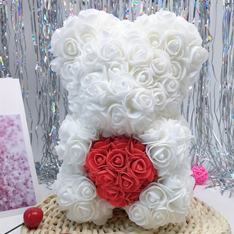 1 Oso Rosas Artificiales Oso Peluche Simulación Caja Joyería - Temu