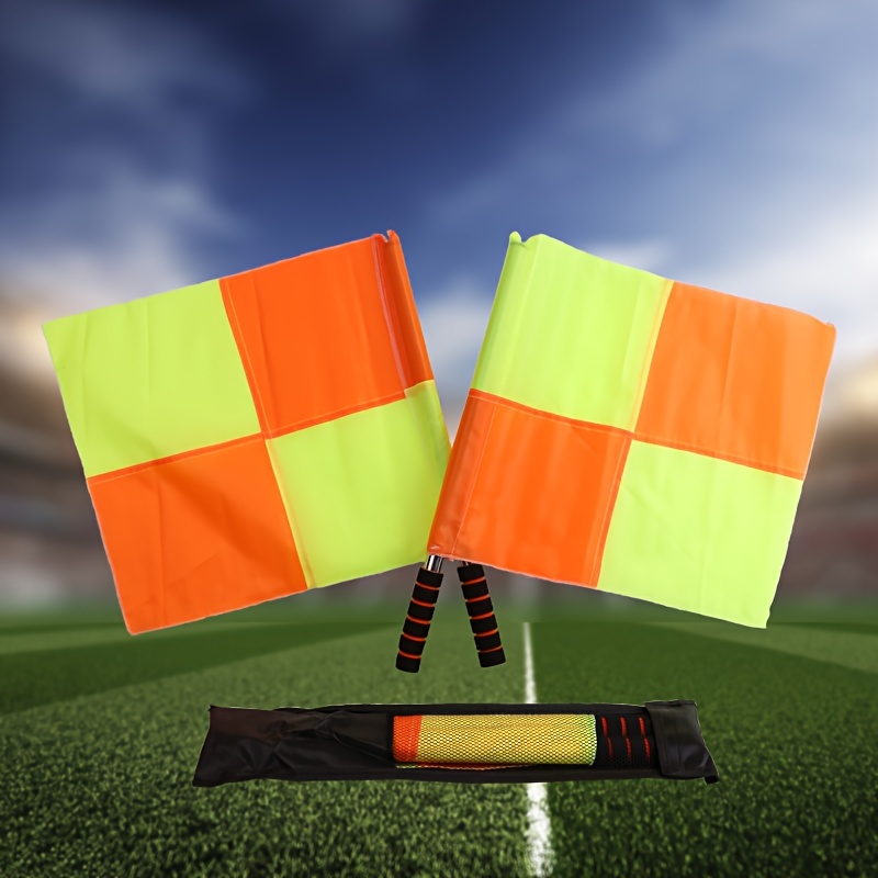 Kit de árbitro de fútbol de fútbol, banderas de linesman, silbato de  árbitro, moneda de lanzamiento y tarjetas amarillas con cuaderno, juego de