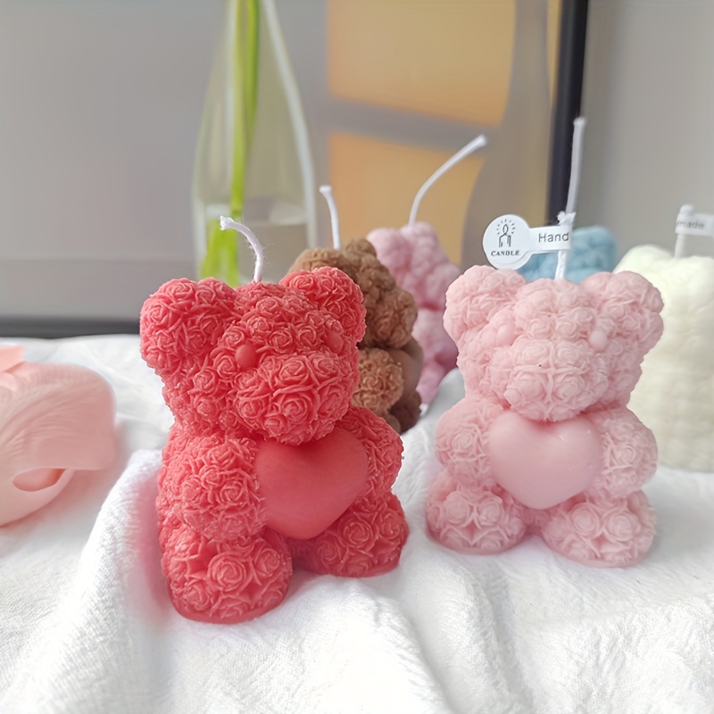 

1pc Cute Bear Silicone Mold Can Be Used To Make Soaps, Plaster, Aromatherapy Candles For Arts And Crafts
