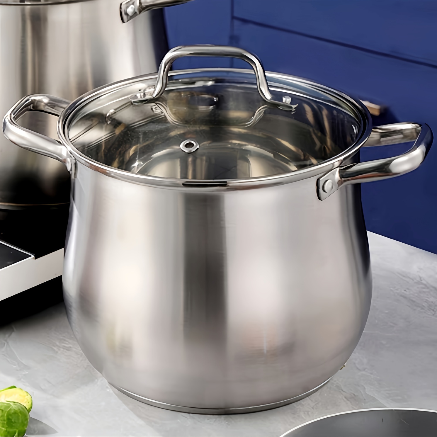 Large Capacity Thickened Stainless Steel Pot,, Dishwasher Safe, Gas Stove  Induction Cooker Can Be Used, Food Can Be Observed Through Glass Cover, Pot  Body With Transparent Glass Cover, With 3 Layers Of