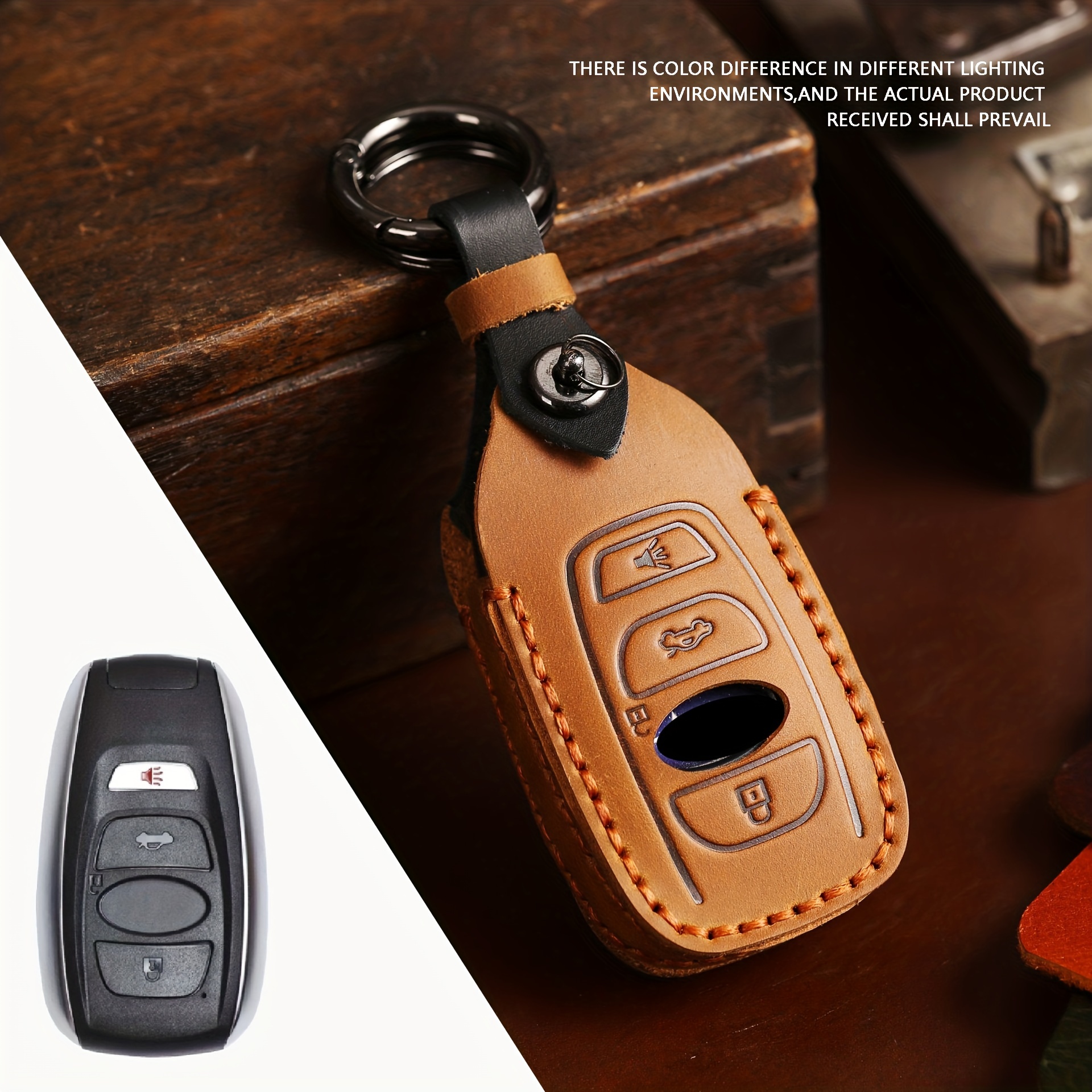Porte-clés En Cuir Véritable Pour Subaru, 3/4 Boutons, Pack De Clés De  Voiture, Porte-clés Télécommande De Voiture Pour Hommes, Cadeau De Noël