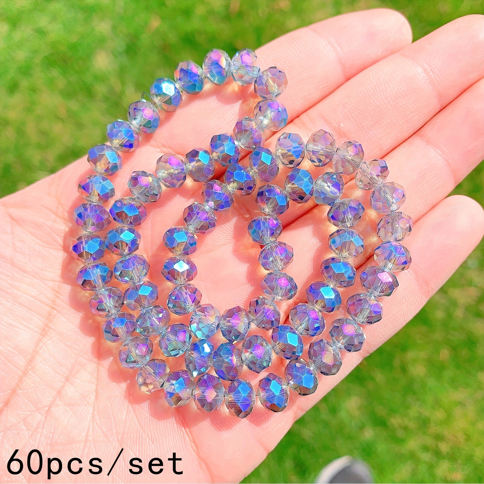 Ab Plated Glossy Crystal Beads Loose Bead Spacer Beads - Temu