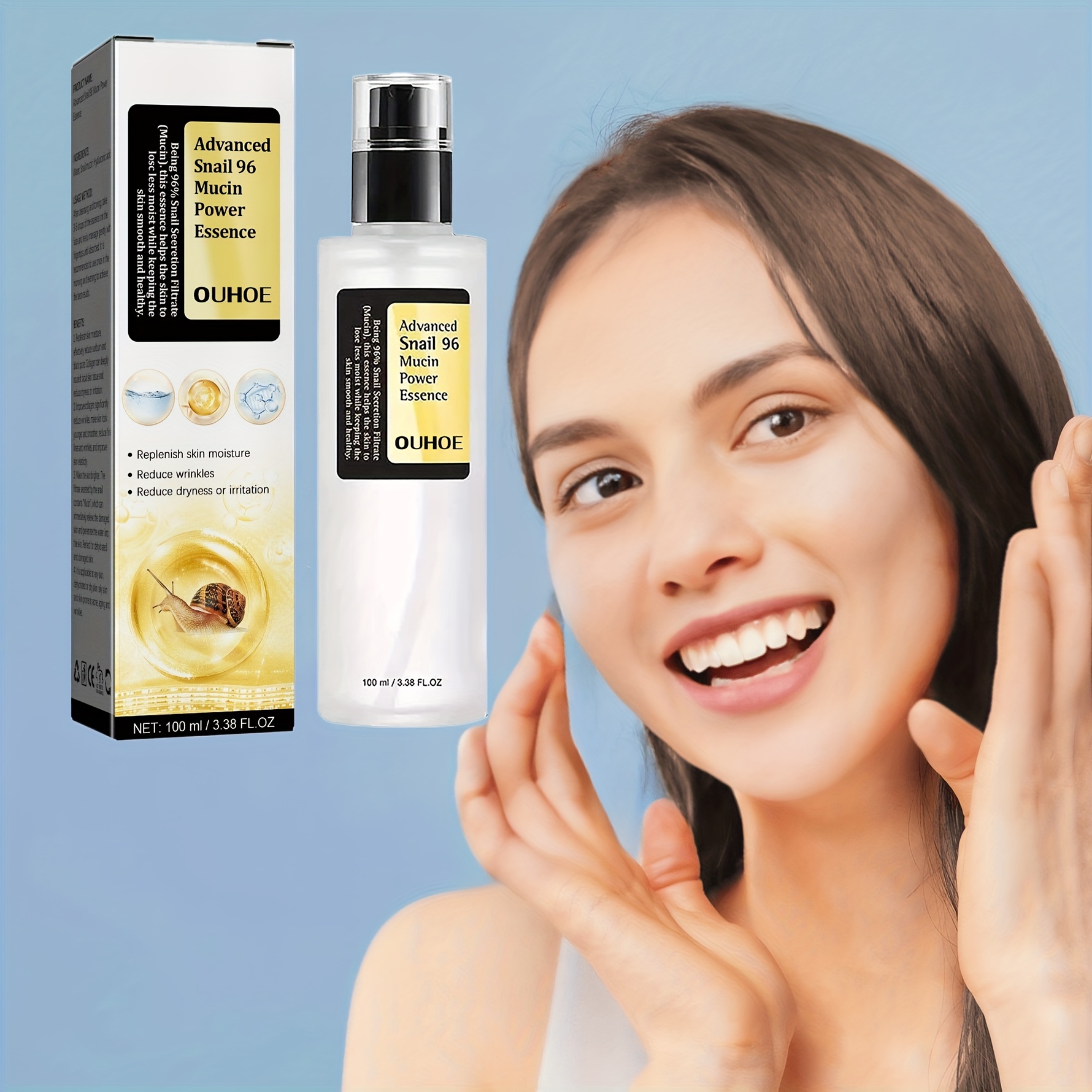 Snail Mucin Power Repairing Essence Hydrating Serum For Face With Snail ...