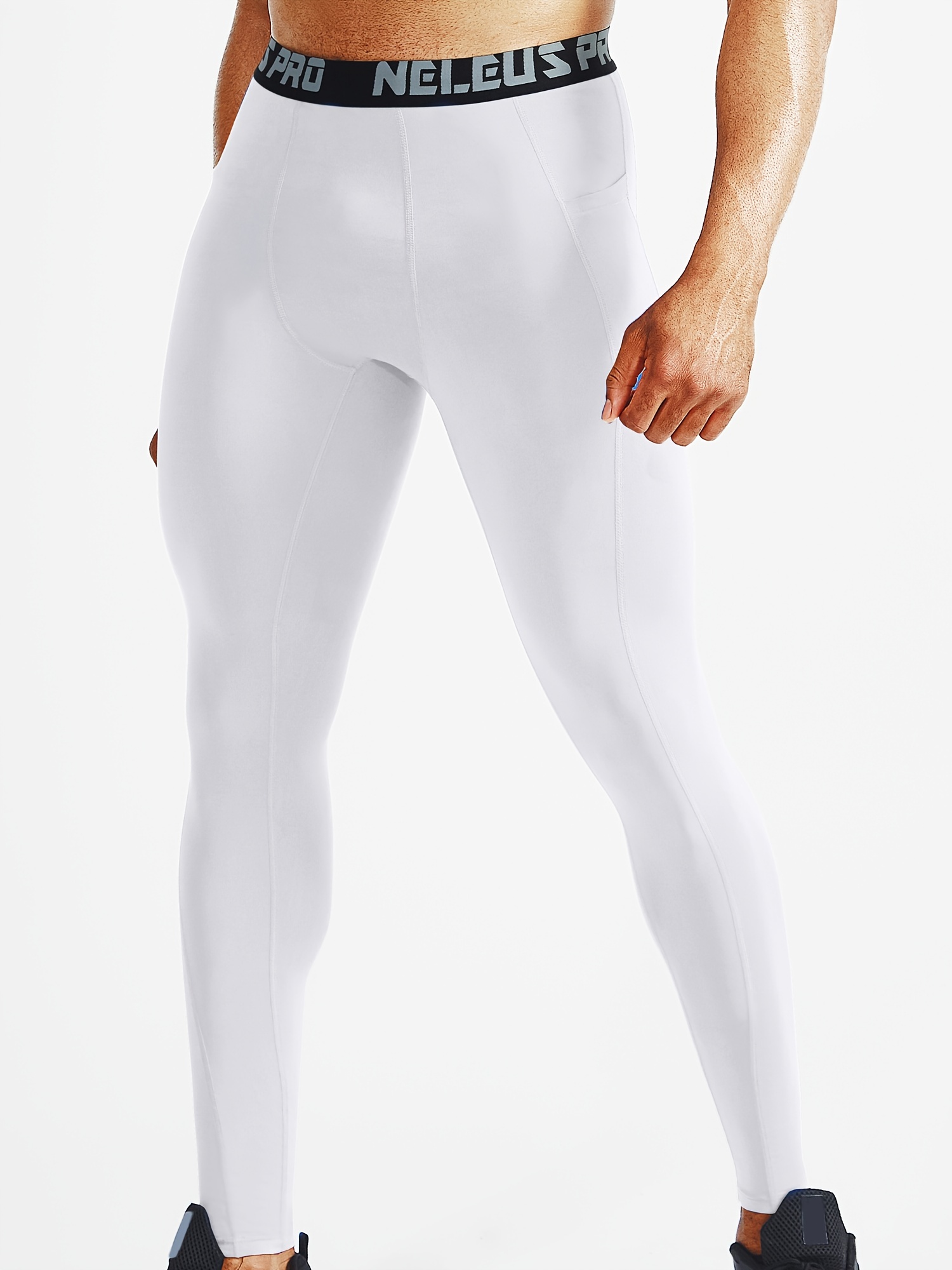 Compression Leggings Fitness Bottoms Men's Running Tights White Basketball  Leggings Winter Sports Base Layer Warm Second Skin