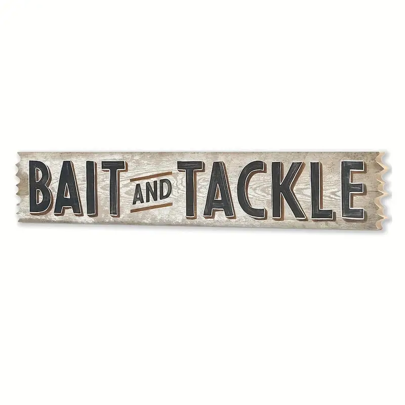 Bait Tackle Fishing Wood Wall Decor Rustic Fishing Sign - Temu Canada