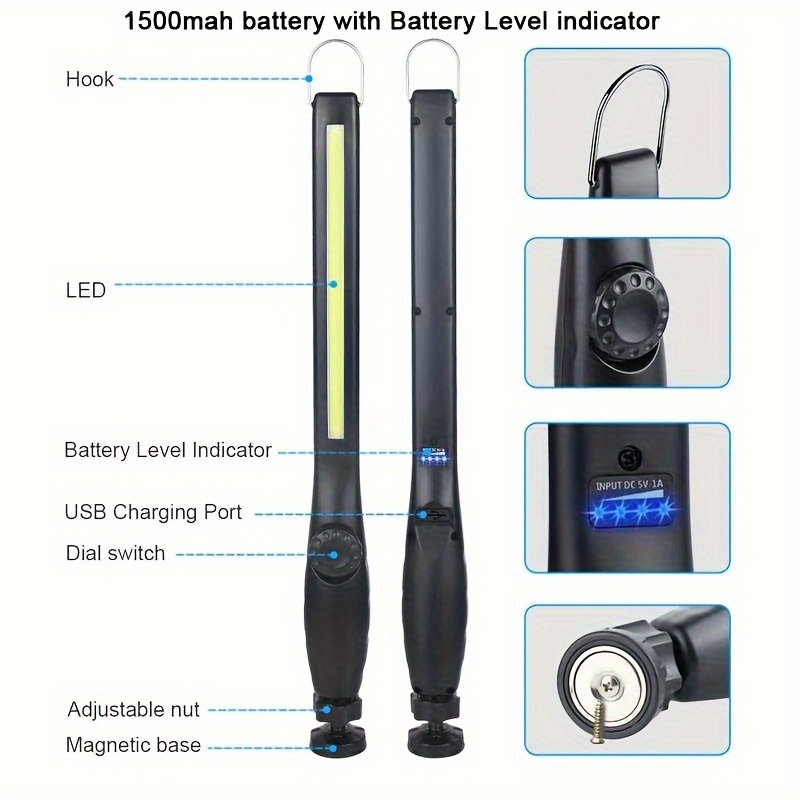 Luces Trabajo Led Recargables Luces Parrilla Linternas Base - Temu