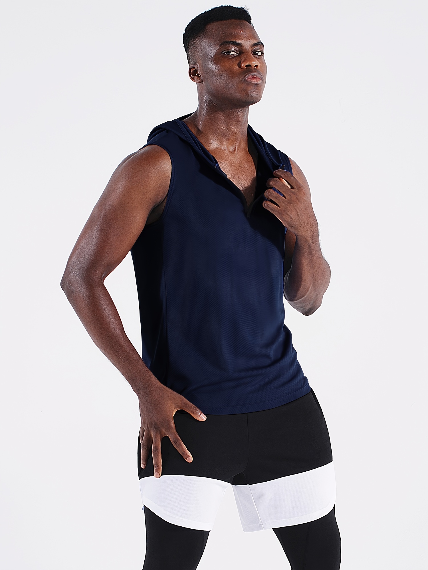 Casual Loose Hooded Sports Men's Tank Top Spring And Autumn Summer Thin  Waistcoat Basketball Running Jacket Fashion Hooded Camisole T-shirt - Temu