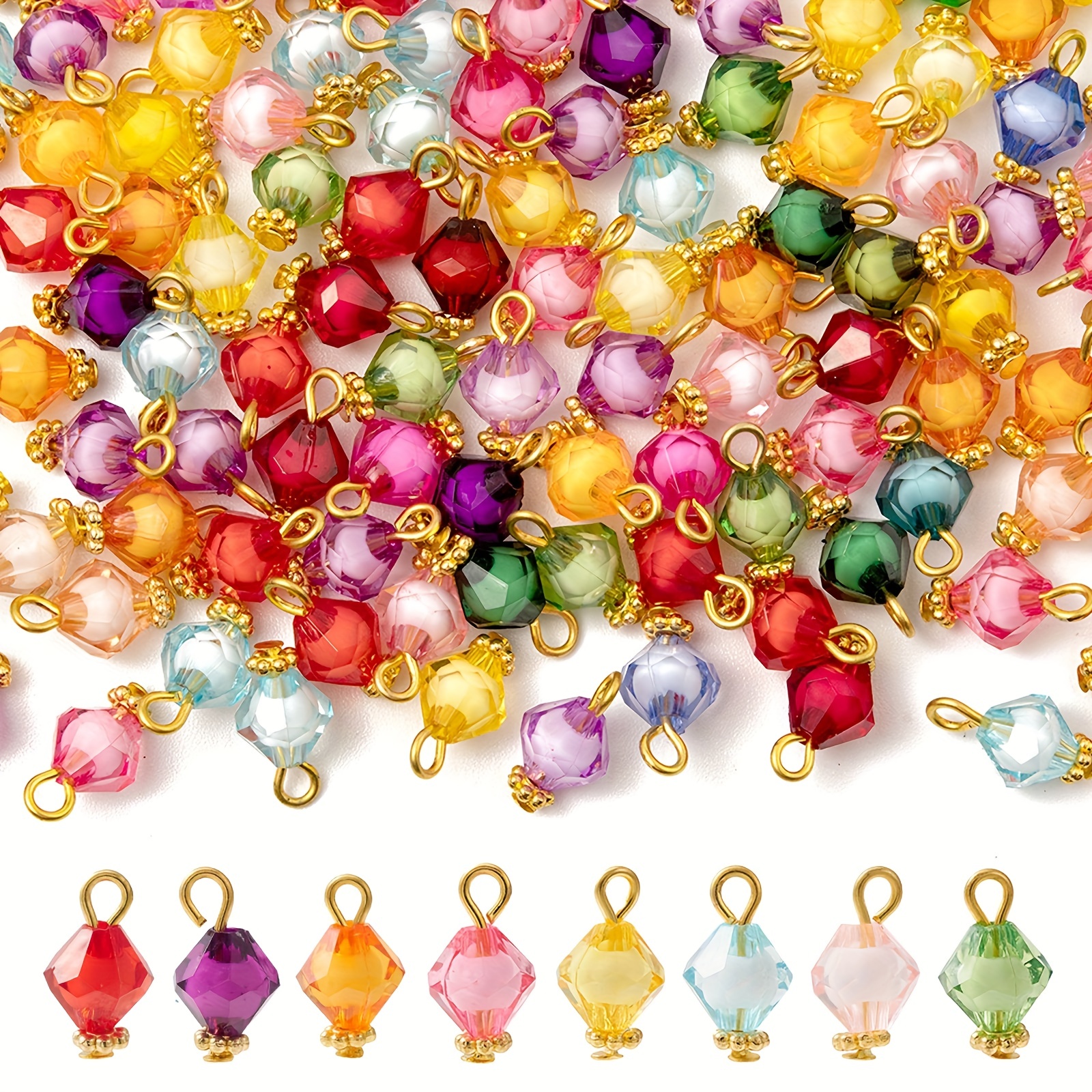 Transparent Bubble Ab Color Hanging Hole Round Bead Acrylic - Temu