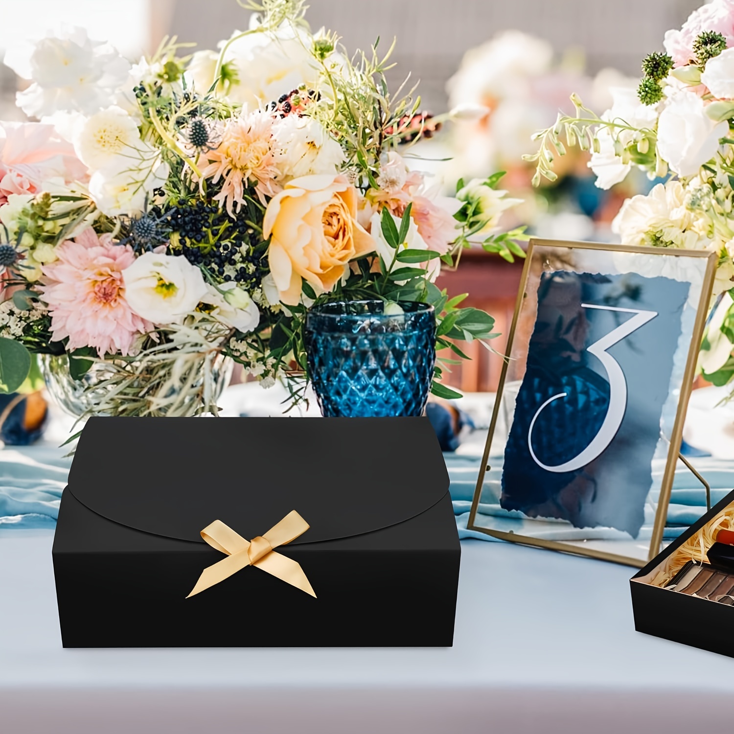 Big Size Navy Blue Favours Box Birthday Party Wedding Candy Boxes