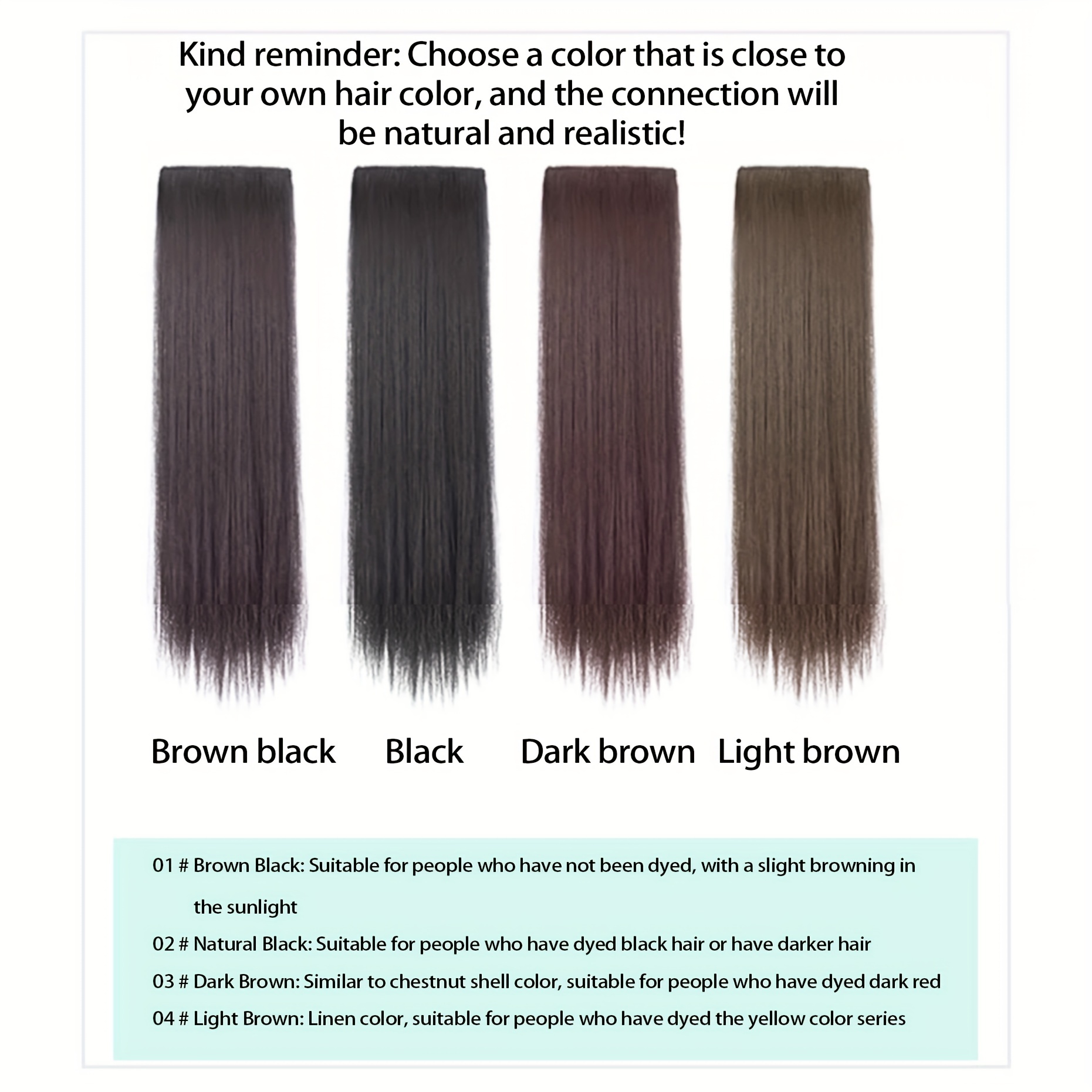 BRAID Thick Long Straight 3PCS Clip In Hair Extensions 50.8cm Pack of 3