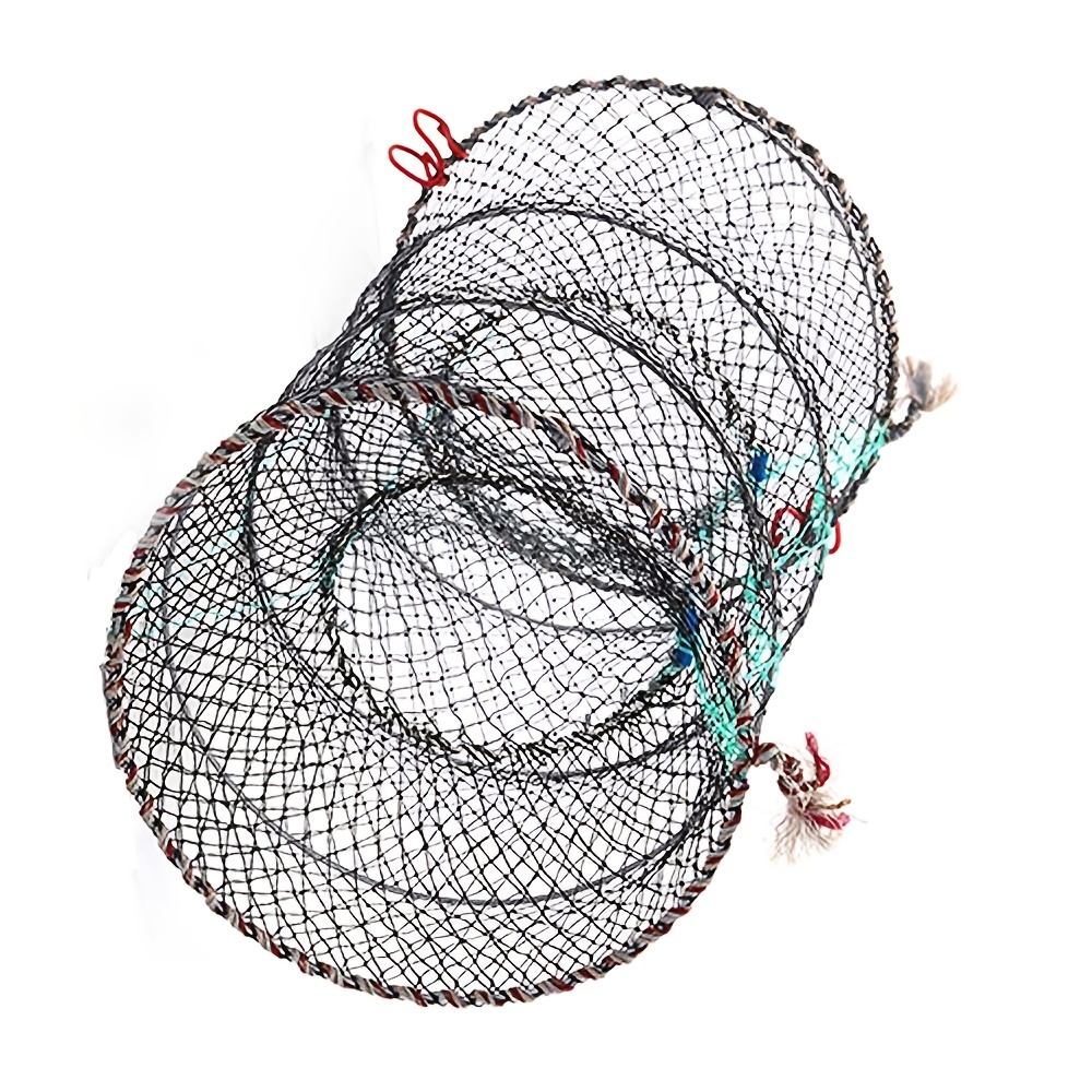 Maxbell Nylon Foldable Fishing Cage Steel Wire Shrimp Crab Fish