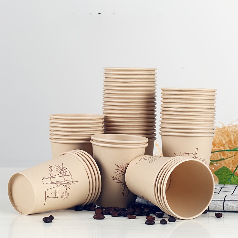 A Pack Of 50 Paper Cups Thickened And Hardened Bamboo Fiber Ounce Paper  Cups Household Business Disposable Paper Cups for restaurants/cafes