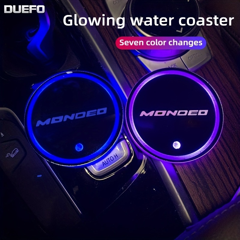 Luminous Car Water Cup Coaster Holder 7 Colorful Usb - Temu