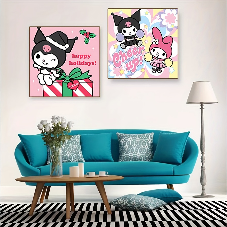 Canvas Painting Hello Kitty Art Poster - Temu