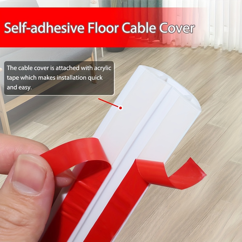 Self-adhesive Floor Cord Cover, Floor Cable Cover, Extension Wiring Duct  Protector, Electric Wire Slot Cable Concealer - Temu