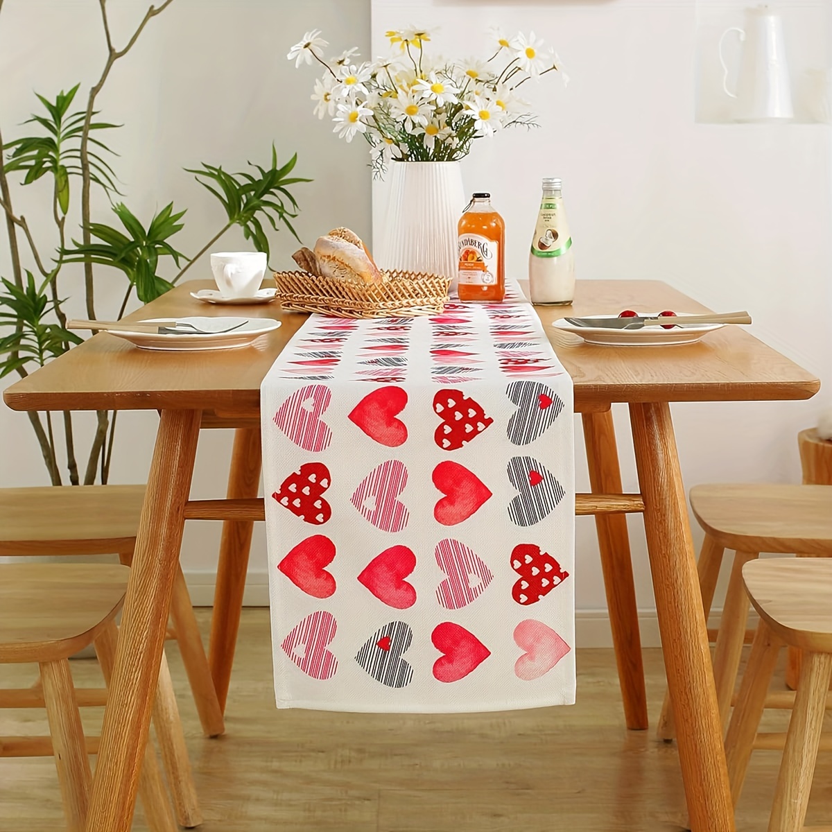 Table Runner Happy Valentine's Day Table Runner Buffalo - Temu Canada