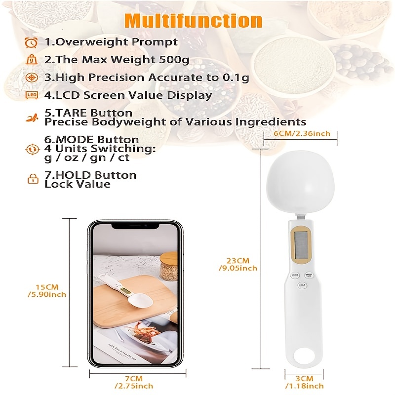 Kitchen Measuring Spoon Food Scale Digital Multi-function Digital
