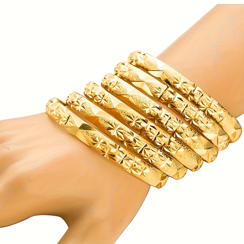 6pcs vintage bangles retro carving   traditional bridal jewelry perfect gift for female details 1