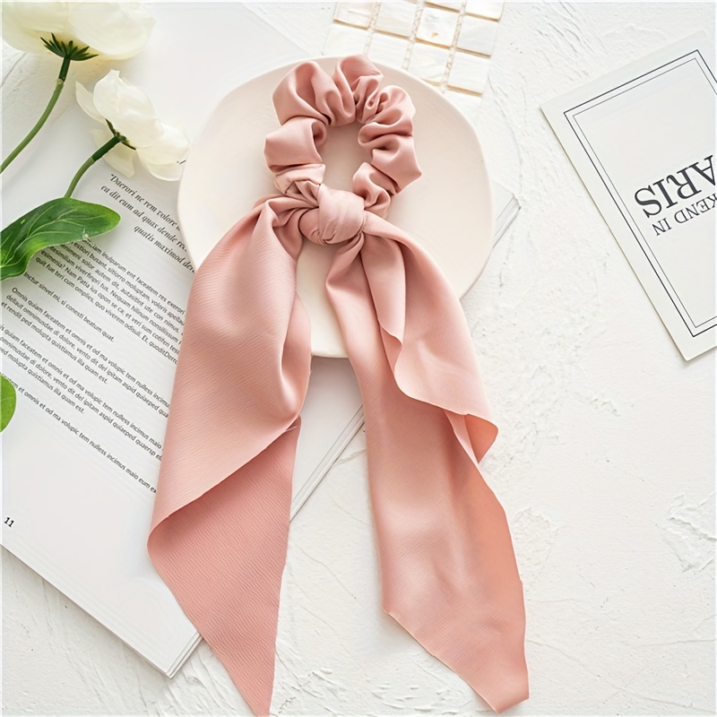 New Fashion Print Bow Scrunchies Hair Ribbon Elastic Hair Band