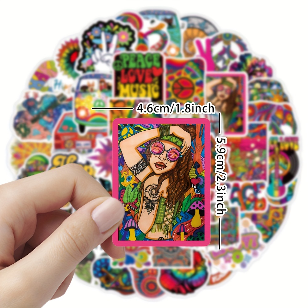 Hippie Stickers Aesthetic Sticker Packs Hippy Party - Temu