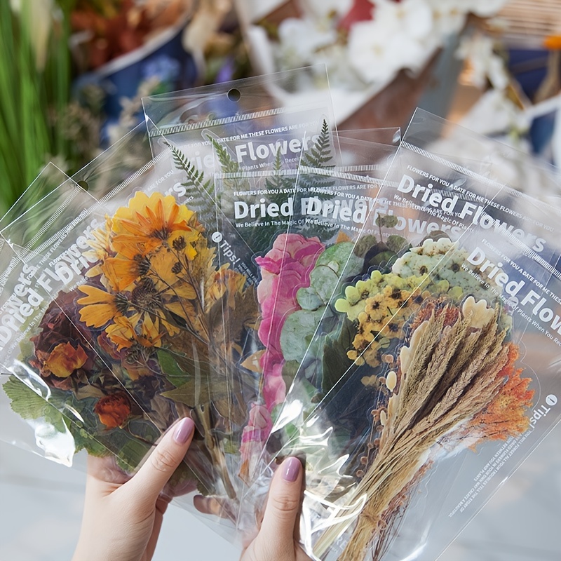 Diy Flowers For Crafts Vintage Dried Flowers For Notebook - Temu