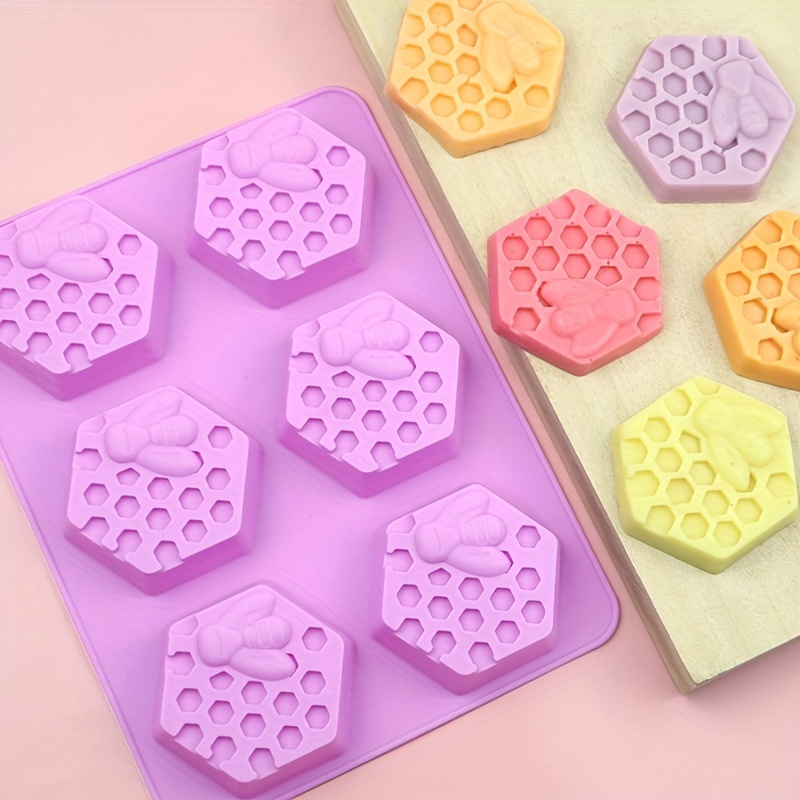 7 Cavity Bee Fondant Molds Flower Silicone Mold DIY Soap Mould 3D