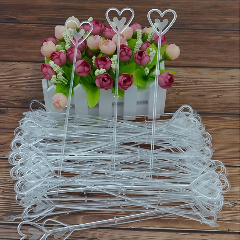 Plastic Clear Floral Picks Card Holders Heart Head Flower - Temu