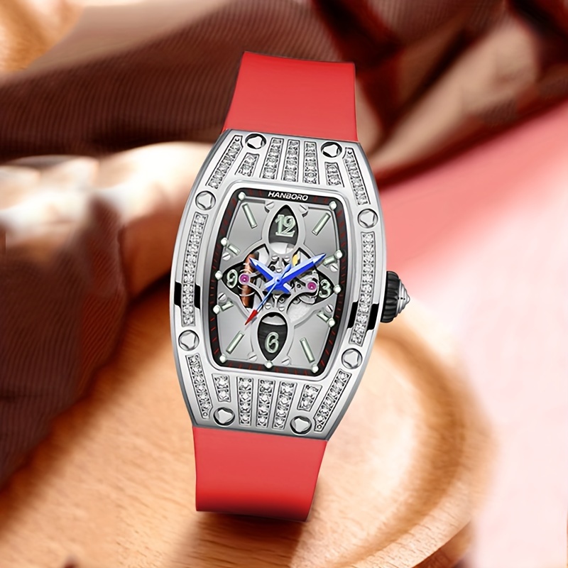 1pc Women's Alloy Casual Rotating Snow Quartz Watch