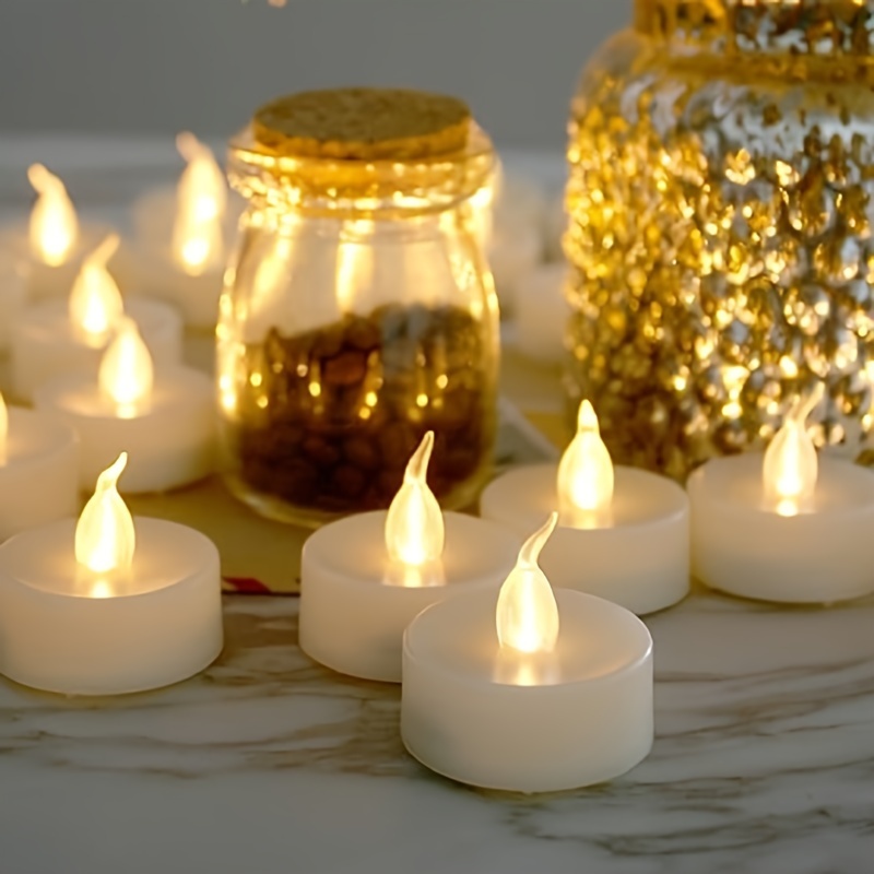 Paraffin tealight candles in white color