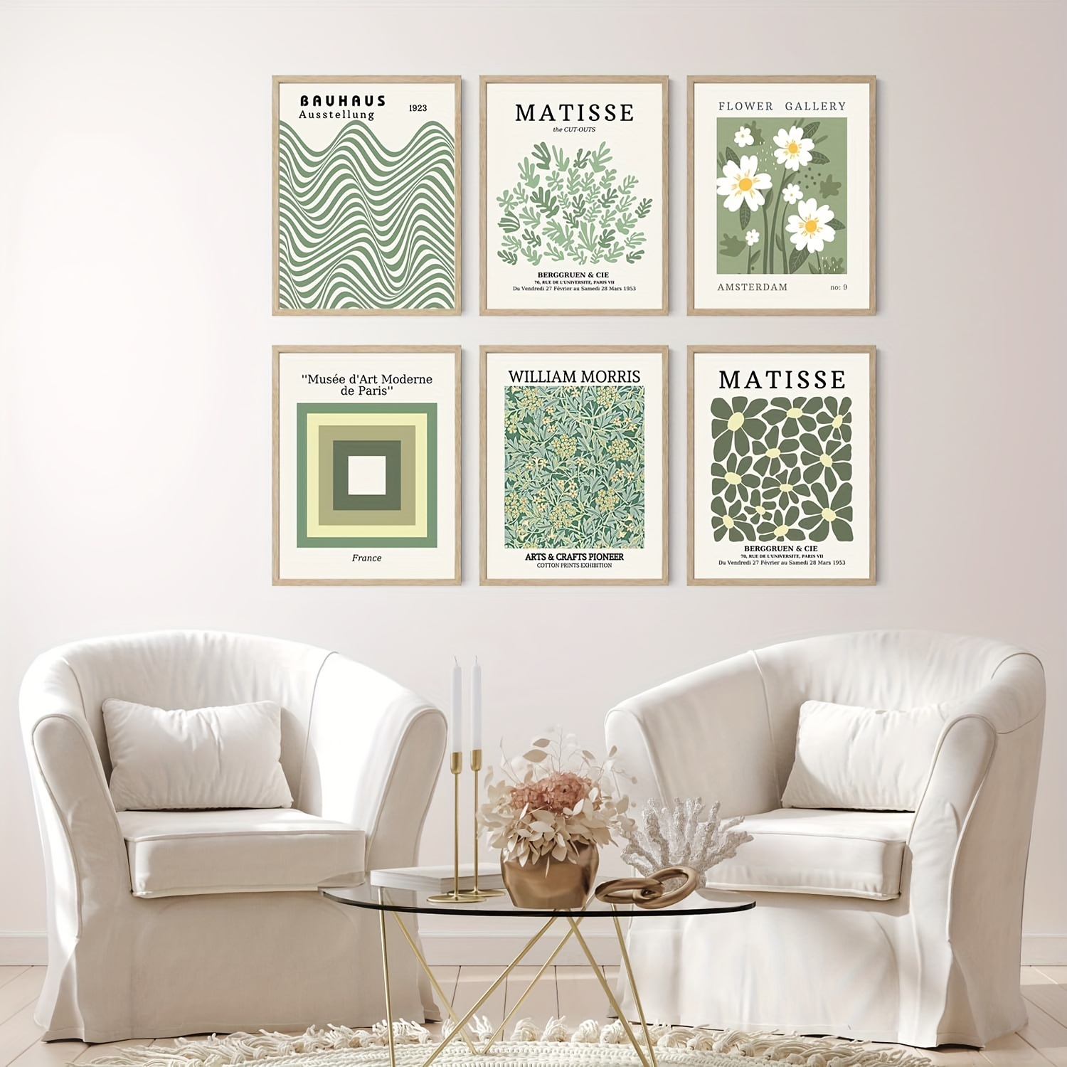 Arts & Crafts Green Poster - Floral pattern 