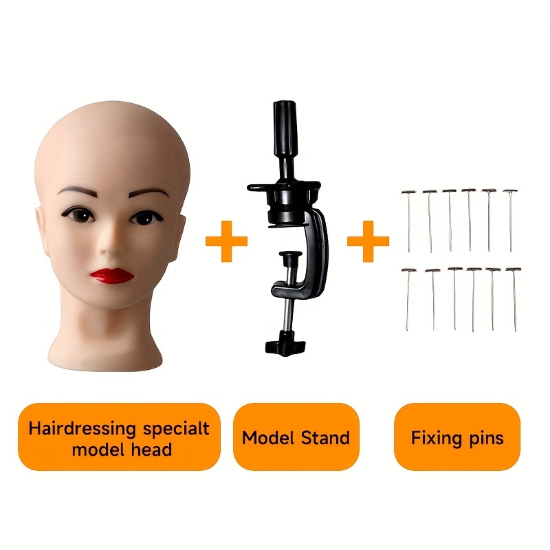 Pinkunn 4 Pcs Bald Mannequin Head Brown Female Head for Wigs Doll Wig Head  for Professional Cosmetology Face Makeup Wig Making Display Wigs Hats