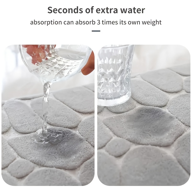 Memory Foam Bath Mat Cobblestone Bathroom Rugs Super Water - Temu