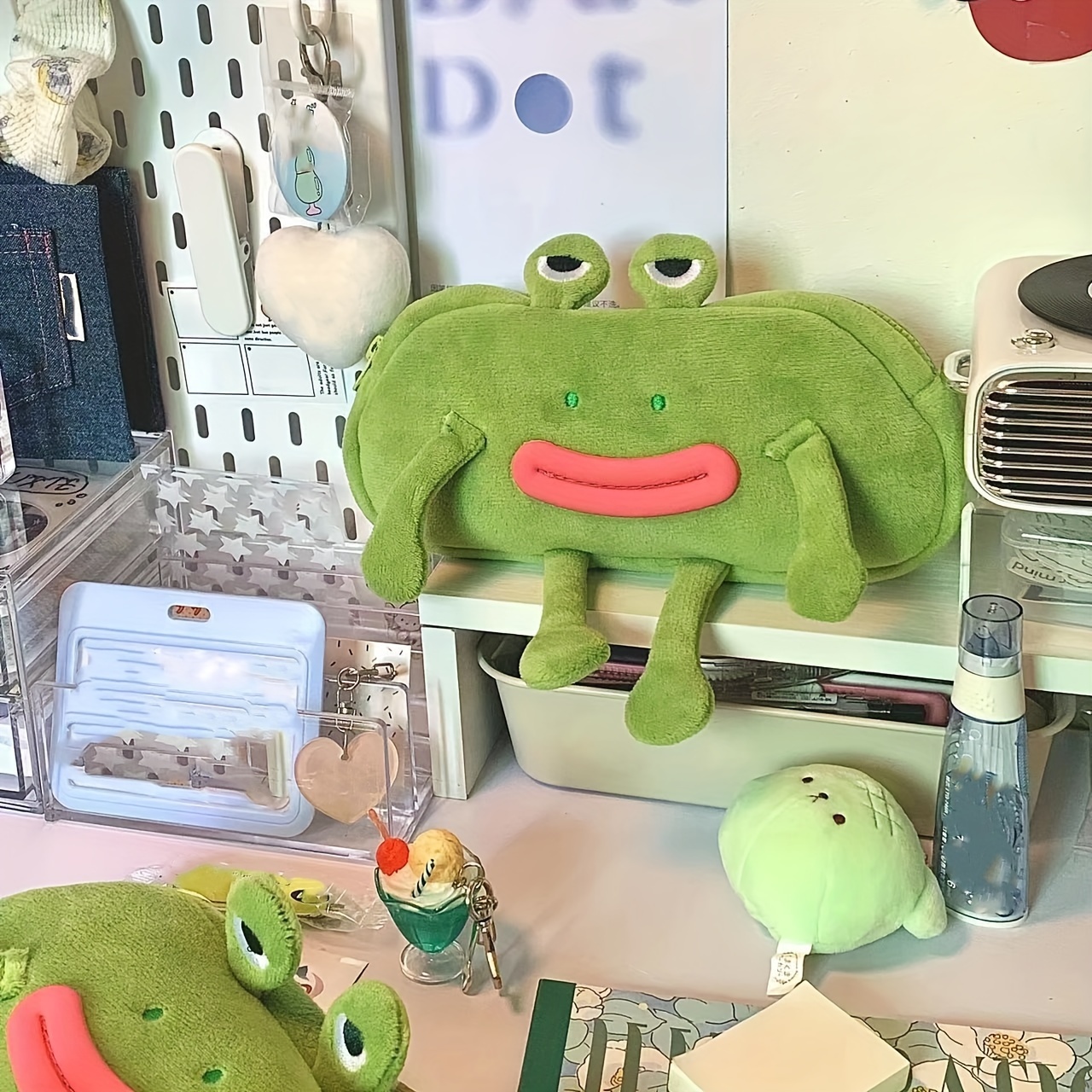 New Creative Funny Big Mouth Frog Plush Pencil Bag Student - Temu Canada