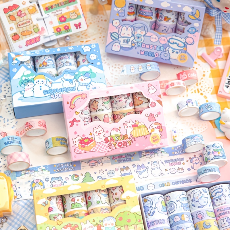Kawaii Washi Tape Set Cartoon Decorative Tape Cute Girl Art - Temu