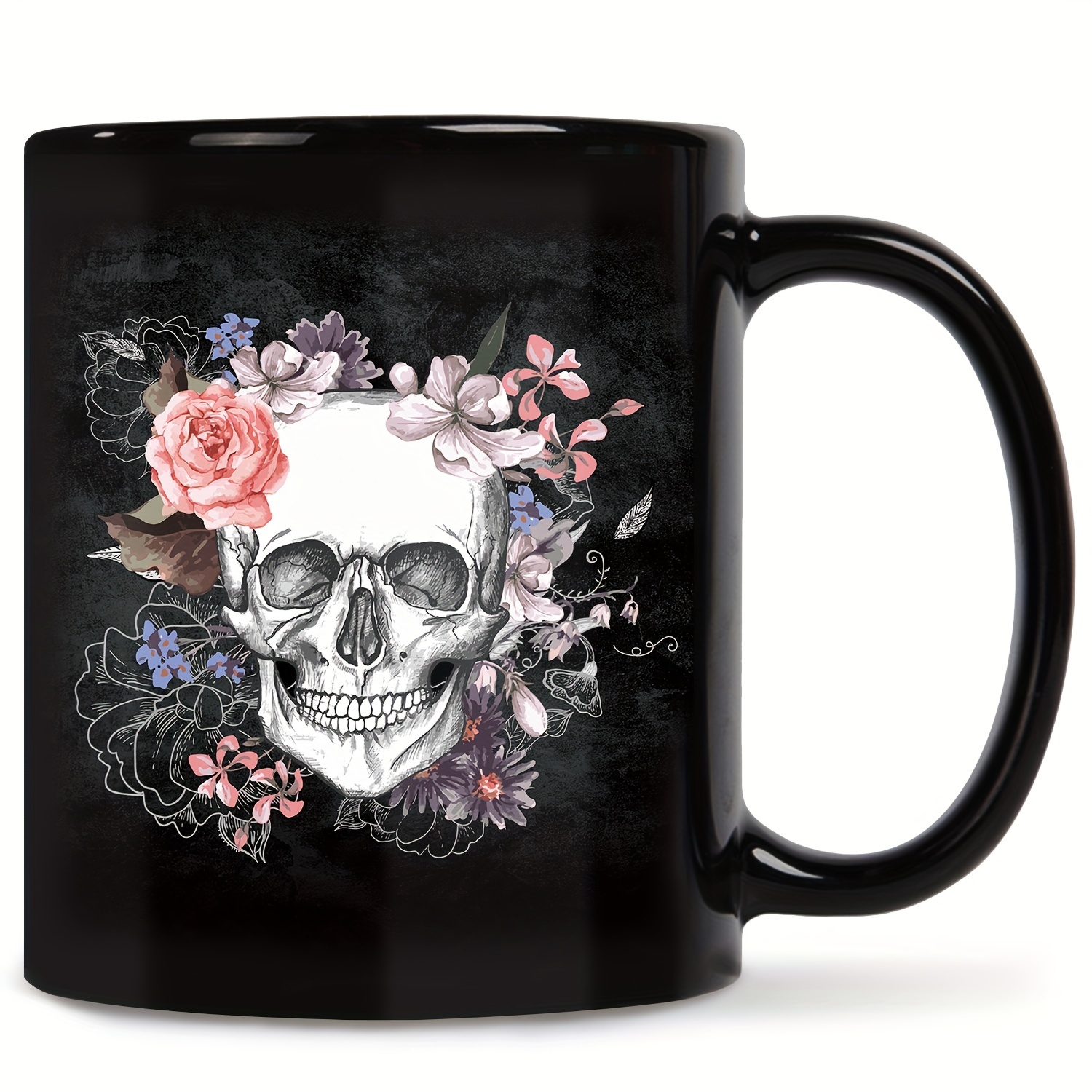 Cool Skull Coffee Cups Ceramic Mug for Men Women Tea 11 oz Novelty Unique Best Gifts Microwave Safe